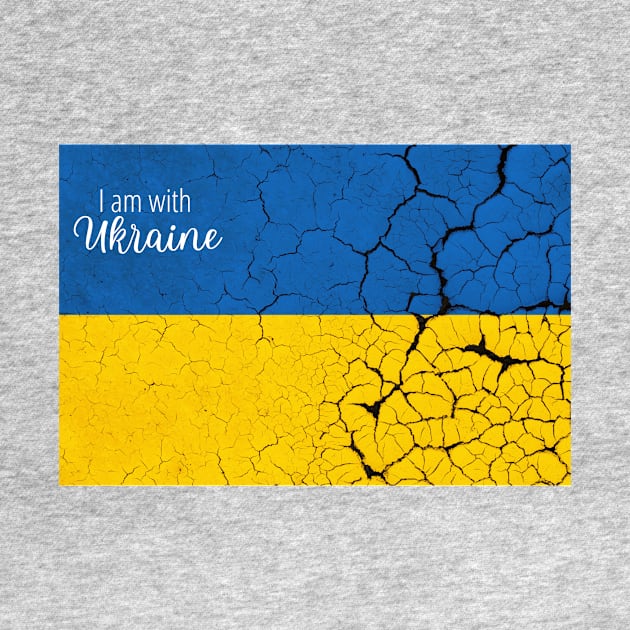 I am with Ukraine, Vintage Ukraine flag by g14u